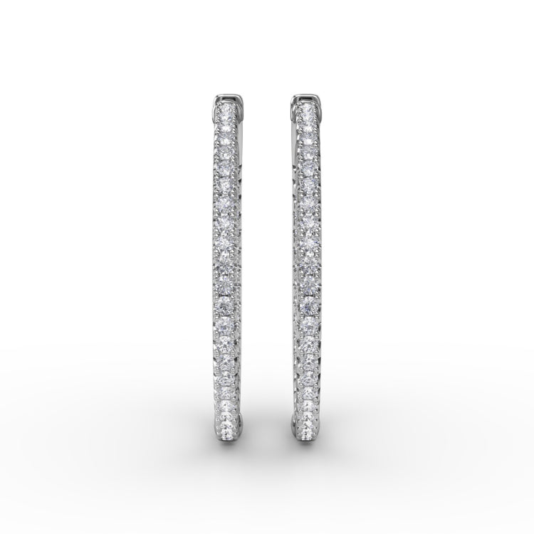 2.10ct Diamond Hoop Earrings 