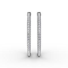 2.10ct Diamond Hoop Earrings 