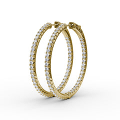 2.10ct Diamond Hoop Earrings 