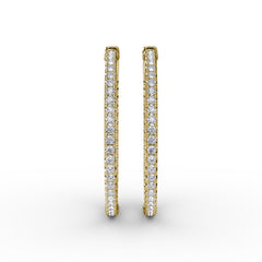2.10ct Diamond Hoop Earrings 