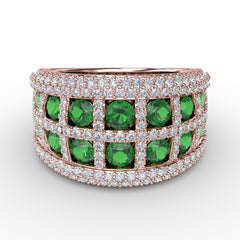 Bold and Beautiful Emerald and Diamond Ring 