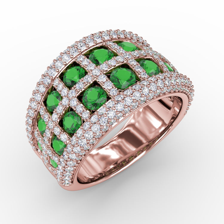 Bold and Beautiful Emerald and Diamond Ring 