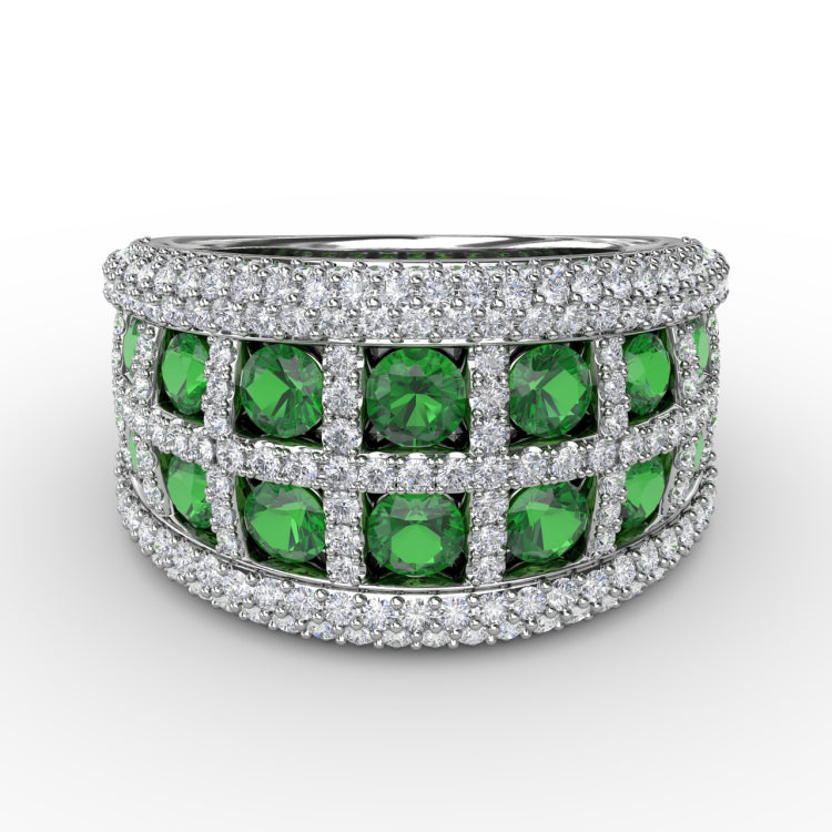 Bold and Beautiful Emerald and Diamond Ring 