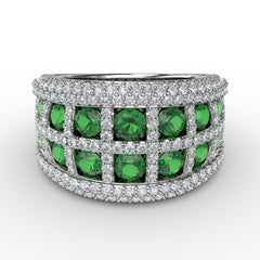 Bold and Beautiful Emerald and Diamond Ring 