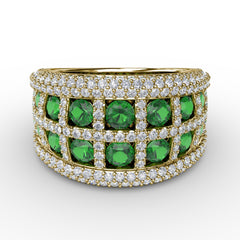 Bold and Beautiful Emerald and Diamond Ring 