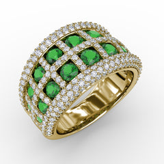 Bold and Beautiful Emerald and Diamond Ring 