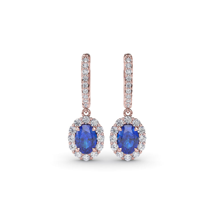 Dazzling Sapphire and Diamond Drop Earrings