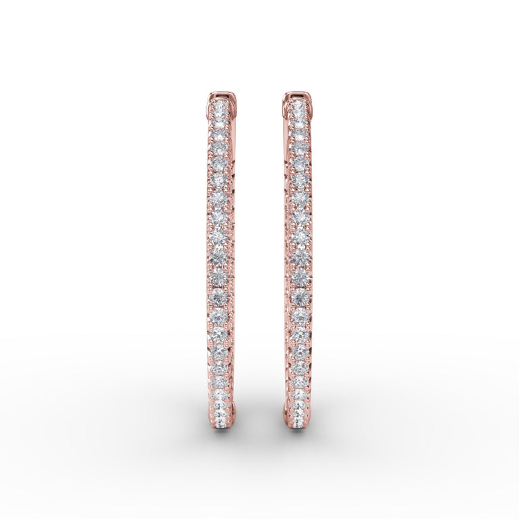 2.10ct Diamond Hoop Earrings 