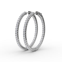 2.10ct Diamond Hoop Earrings 
