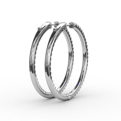 2.10ct Diamond Hoop Earrings 