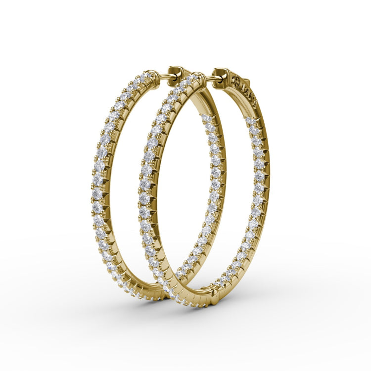 2.10ct Diamond Hoop Earrings 