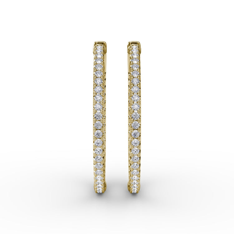 2.10ct Diamond Hoop Earrings 