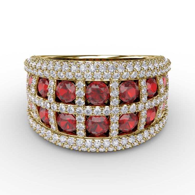 Bold and Beautiful Ruby and Diamond Ring 