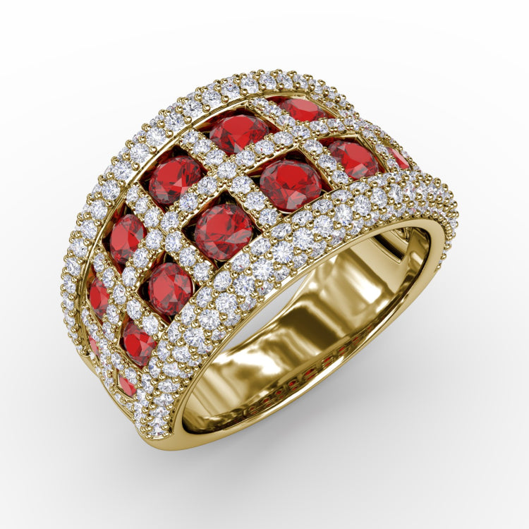 Bold and Beautiful Ruby and Diamond Ring 