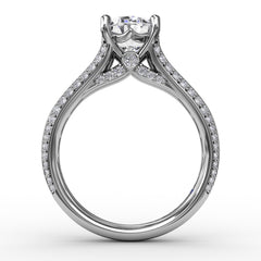 Oval Diamond Solitaire Engagement Ring With Baguettes and PavÃ©