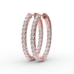 2ct Diamond Hoop Earrings 