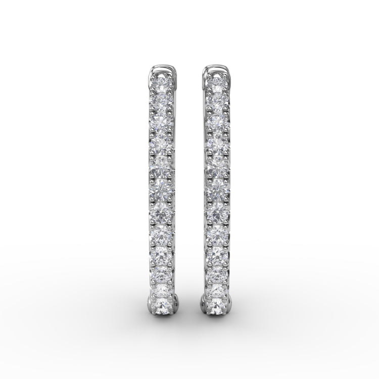 2ct Diamond Hoop Earrings 