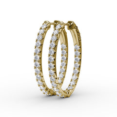 2ct Diamond Hoop Earrings 