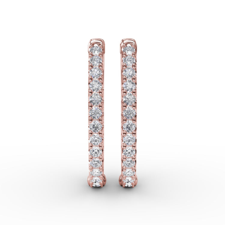 2ct Diamond Hoop Earrings 