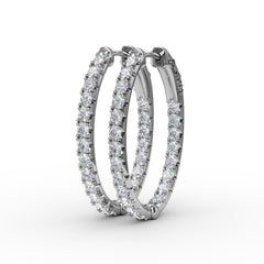 2ct Diamond Hoop Earrings 