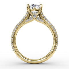 Oval Diamond Solitaire Engagement Ring With Baguettes and PavÃ©