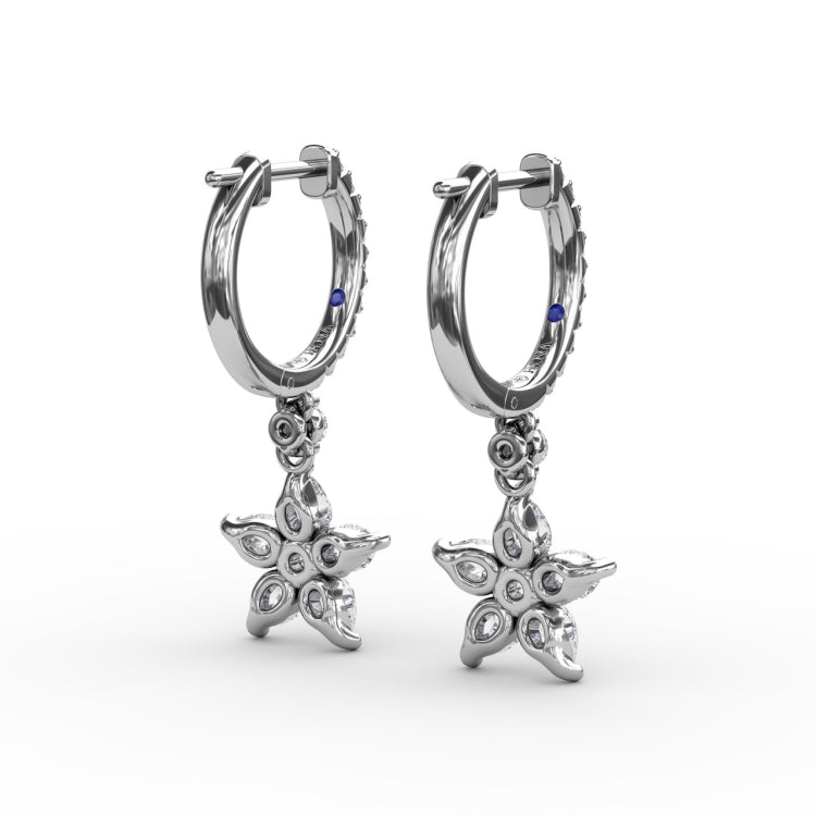 Diamond Star Drop Earrings 