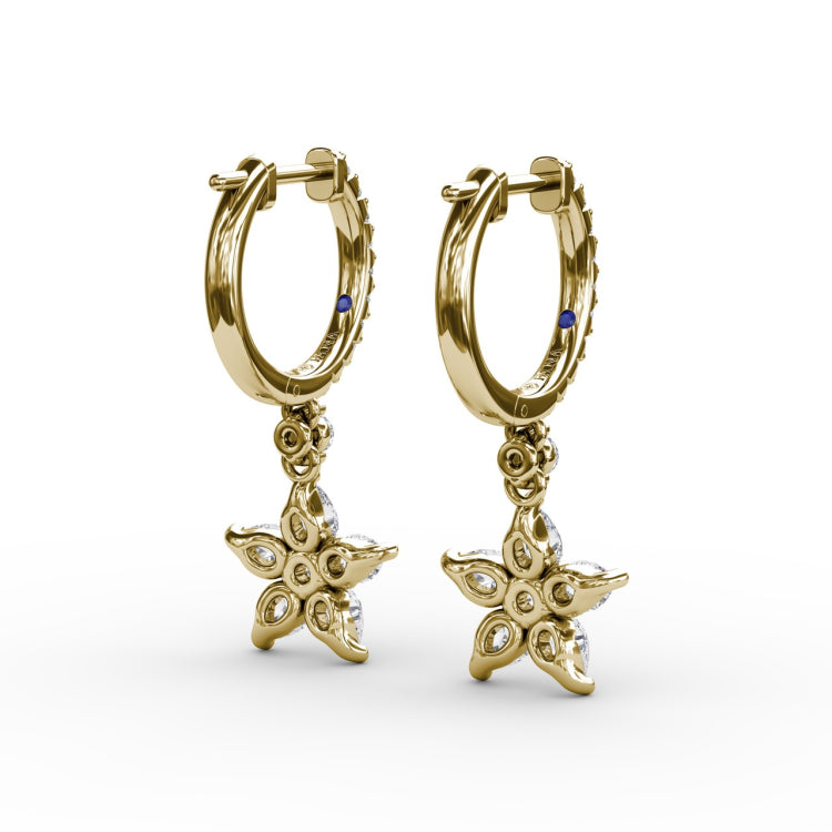 Diamond Star Drop Earrings 