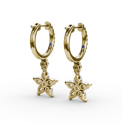 Diamond Star Drop Earrings 