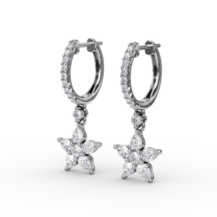 Diamond Star Drop Earrings 