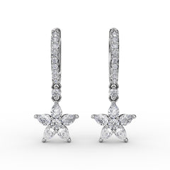 Diamond Star Drop Earrings 