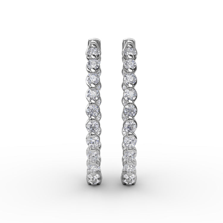 1.4ct Diamond Hoop Earrings