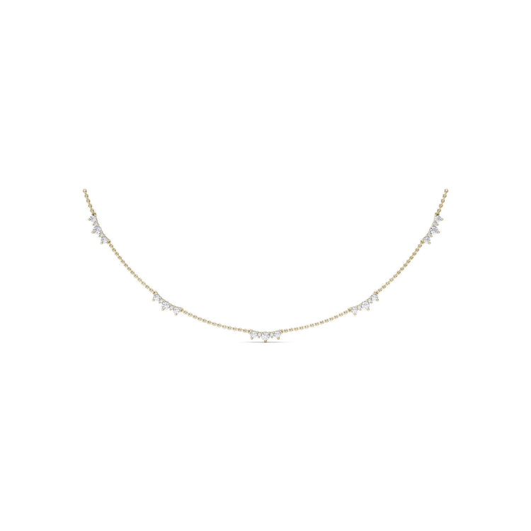 Five Stone Diamond Station Necklace