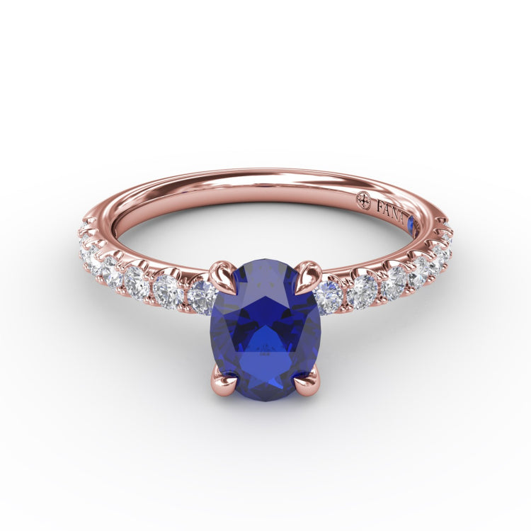 Striking Solitaire Sapphire And Diamond Ring 