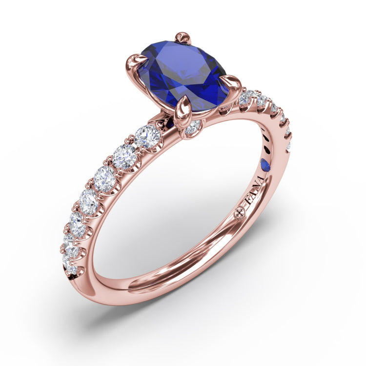 Striking Solitaire Sapphire And Diamond Ring 