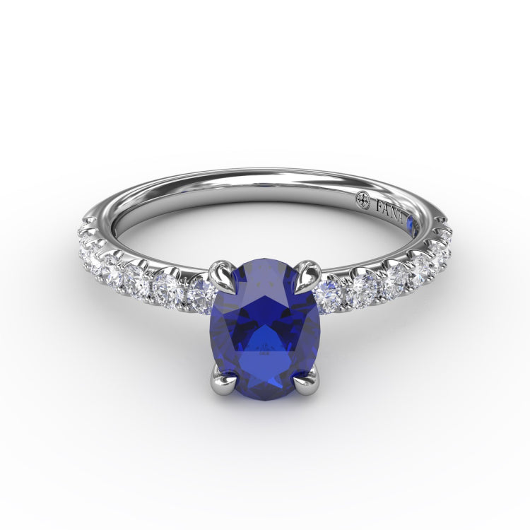 Striking Solitaire Sapphire And Diamond Ring 