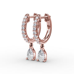 Teardrop Diamond Drop Earrings 