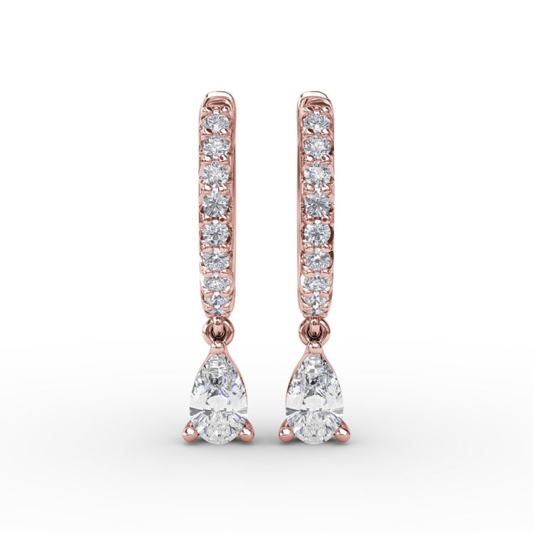 Teardrop Diamond Drop Earrings 