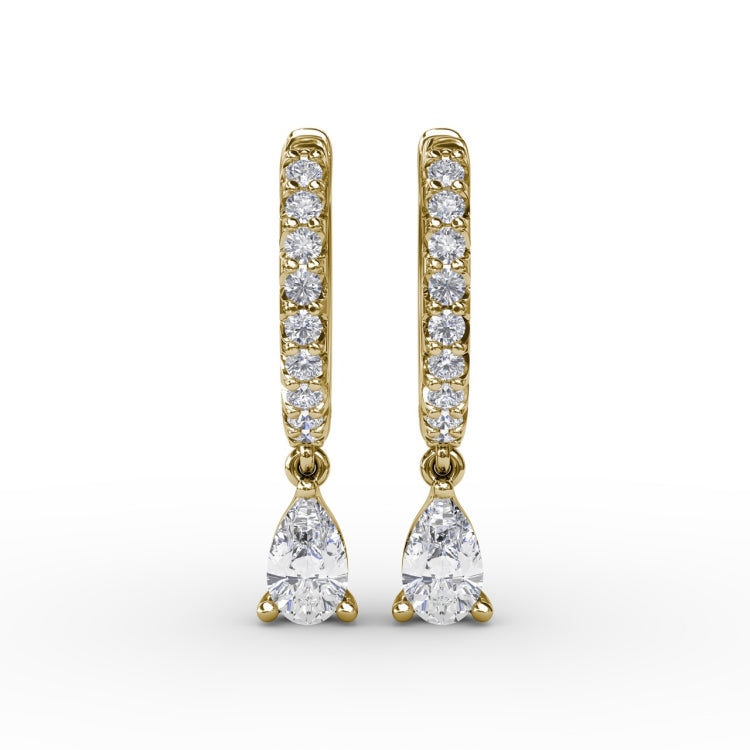 Teardrop Diamond Drop Earrings 