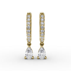 Teardrop Diamond Drop Earrings 