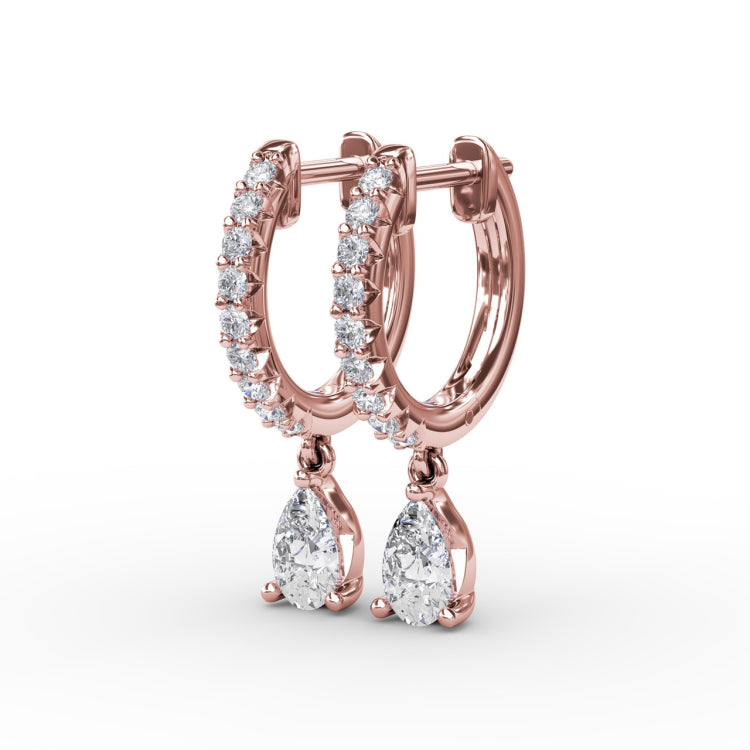 Teardrop Diamond Drop Earrings 
