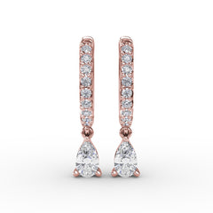 Teardrop Diamond Drop Earrings 