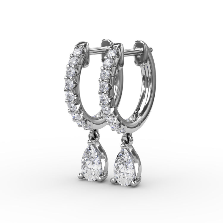 Teardrop Diamond Drop Earrings 