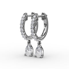 Teardrop Diamond Drop Earrings 