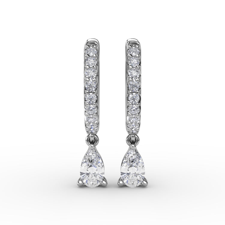 Teardrop Diamond Drop Earrings 