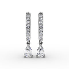 Teardrop Diamond Drop Earrings 