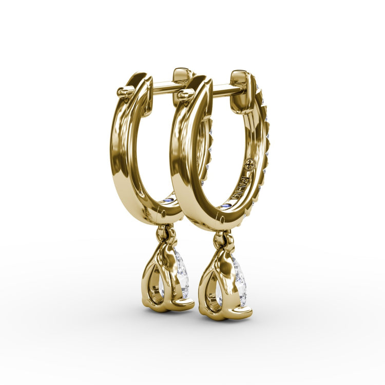 Teardrop Diamond Drop Earrings 