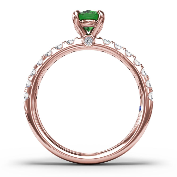 Striking Solitaire Emerald And Diamond Ring 