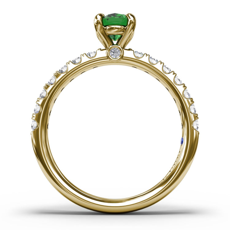Striking Solitaire Emerald And Diamond Ring 