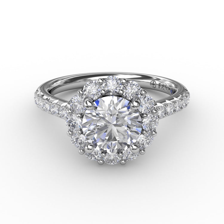 Classic Round Halo Engagement Ring 