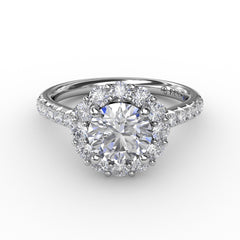 Classic Round Halo Engagement Ring 